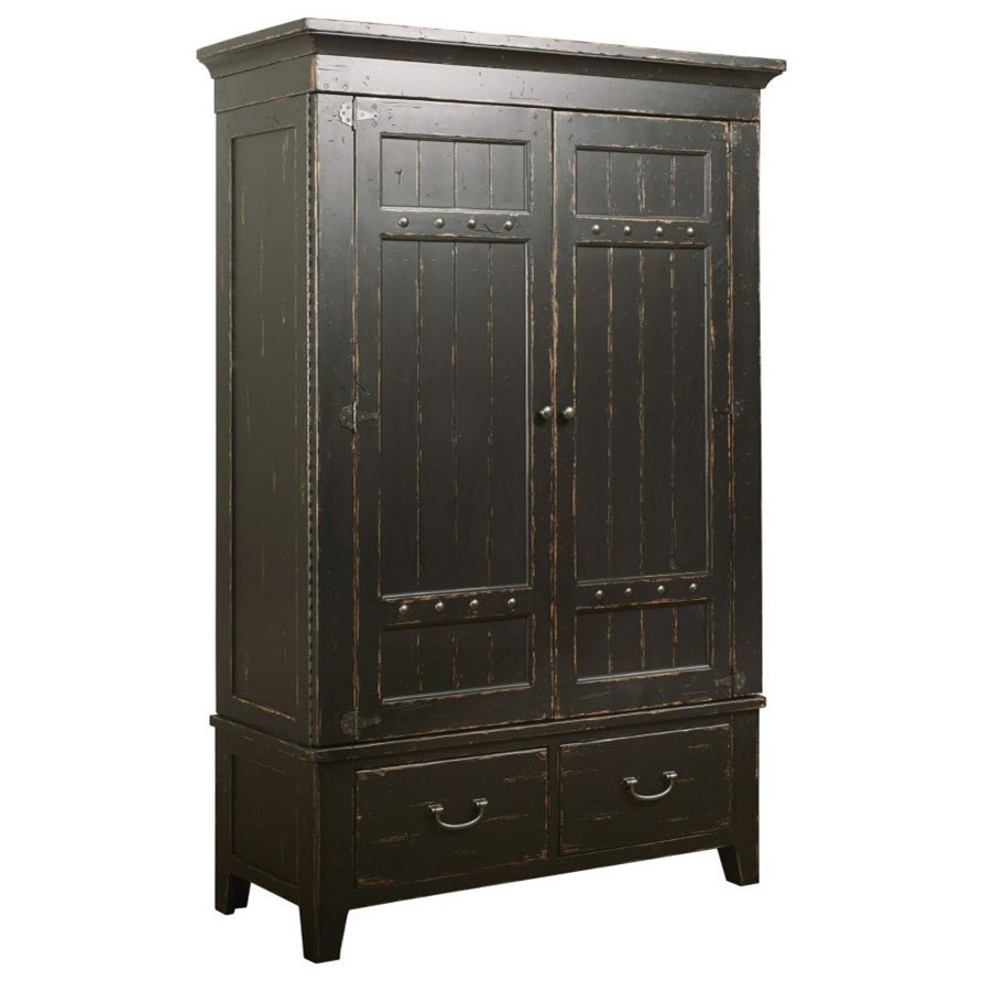 Kincaid Furniture Mill House Simmons Rustic Armoire with Adjustable